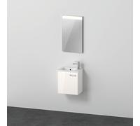 Duravit Xbase, ensemble de meubles muraux, avec miroir LED, lavabo et meuble sous-lavabo, largeur 400 mm, XB0065L4545, Couleur: Blanc brillant