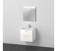 Duravit Xbase, ensemble de meubles muraux, avec miroir LED, lavabo et meuble sous-lavabo, largeur 600 mm, XB007004545, Couleur: Blanc brillant