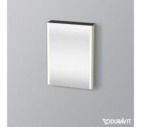 Duravit XSquare armoire de toilette avec éclairage LED, 1 porte, charnières à droite, 600x800x155mm, XS7111R92920000, Couleur: Gris pierre Vernis satiné mat Soie