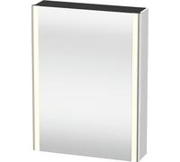 Duravit XSquare armoire de toilette avec éclairage LED, 1 porte, charnières à gauche, 600x800x155mm, XS7111L36360000, Couleur: Laque mate en soie blanche