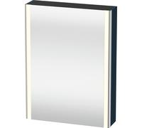Duravit XSquare armoire de toilette avec éclairage LED, 1 porte, charnières à gauche, 600x800x155mm, XS7111L98980000, Couleur: Laque mat soyeuse bleu nuit