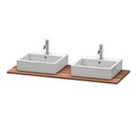 Duravit XSquare console en bois massif XS064GB7777 140x55cm, avec deux découpes, noyer américain