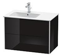 Duravit XSquare Duravit lavabo XS417604040 81x56x47,8cm, 2 tiroirs, bassin à gauche, noir brillant