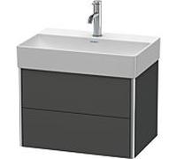 Duravit Meuble sous-lavabo XSquare XS416704949 - Compact suspendu, 2 tiroirs, graphite mat
