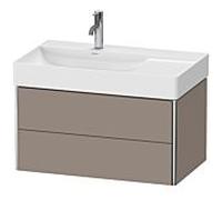 Duravit XSquare Meuble sous lavabo XS416804343 78,4x39,7x46cm, 2 tiroirs, mat en basalte
