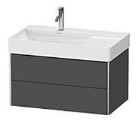 Duravit XSquare Meuble sous lavabo XS416804949 78,4x39,7x46cm, 2 tiroirs, graphite mat