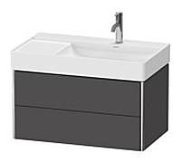 Duravit XSquare Meuble sous lavabo XS416904949 78,4x39,7x46cm, 2 tiroirs, graphite mat