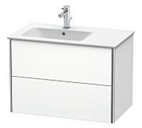 Duravit Meuble sous-lavabo suspendu XSquare XS417601818 – 2 tiroirs, vasque à gauche, blanc mat