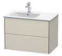Duravit Meuble sous Duravit XSquare XS417609191 81x56x47,8cm, 2 tiroirs, lavabo à gauche, taupe