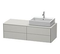 Duravit XSquare Meuble sous-vasque sur console suspendu, 4 tiroirs, vasque à droite, 1400x400x548mm, XS4913R0707