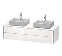 Duravit XSquare Meuble sous lavabo XS4917B2222 160x40x54,8cm, 4 tiroirs, double face, blanc très brillant