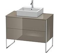 Duravit XSquare Meuble sous-vasque sur console au sol, 2 tiroirs, 1000x778x548mm, XS492108989, Couleur: Laque haute brillance Gris Flanelle