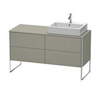 Duravit Meuble sous-lavabo XSquare XS4923R9292, 4 tiroirs, vasque à droite, 1400x778x548 Gris pierre