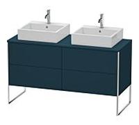 Duravit XSquare Meuble sous lavabo XS4926B9898 140x53,8x54,8cm, 4 tiroirs, des deux côtés, Nachtblau seidenmatt