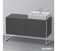 Duravit XSquare Meuble bas pour plan de toilette, 4 tiroirs, XS4923R4949,