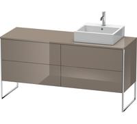 Duravit Meuble sous-lavabo XSquare XS4924R8989 – 4 tiroirs, vasque à droite, Gris Flanelle laqué