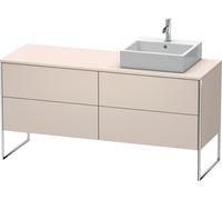 Duravit XSquare Meuble sous-lavabo sur console au sol, 4 tiroirs, vasque à droite, 1600x778x548mm, XS4924R9191, Couleur: Taupe mat