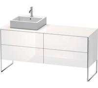 Duravit XSquare Meuble sous-lavabo sur console au sol, 4 tiroirs, vasque à gauche, 1600x778x548mm, XS4924L8585, Couleur: Laque brillante blanche
