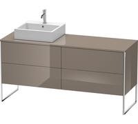 Duravit XSquare Meuble sous lavabo XS4924L8989 160x53,8x54,8cm, 4 tiroirs, gauche, Flannel Grey hochglanz