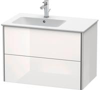 Duravit Meuble sous Duravit XSquare XS417604343 81x56x47,8cm, 2 tiroirs, lavabo à gauche, basalte mat