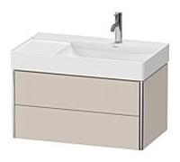 Duravit XSquare Meuble sous lavabo XS416909191 78,4x39,7x46cm, 2 tiroirs, taupe