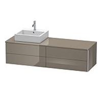 Duravit XSquare Meuble sous lavabo XS4914L8989 160x40x54,8cm, 4 tiroirs, gauche, Flannel Grey hochglanz
