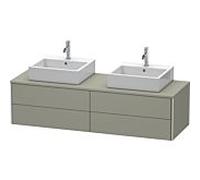 Duravit XSquare Meuble sous lavabo XS4917B9292, 160x40x54,8cm, 4 tiroirs, des deux côtés, Steingrau seidenmatt