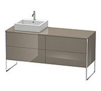 Duravit XSquare Meuble sous lavabo XS4924L8989 160x53,8x54,8cm, 4 tiroirs, gauche, Flannel Grey hochglanz