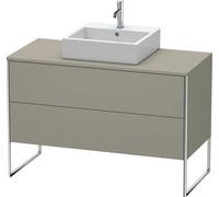 Duravit XSquare Meuble sous-vasque sur console au sol, 2 tiroirs, 1200x778x548mm, XS492209292, Couleur: Gris pierre Vernis satiné mat Soie