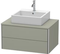 Duravit XSquare Meuble sous-vasque sur console suspendu, 2 tiroirs, 800x400x548mm, XS491009292, Couleur: Gris pierre Vernis satiné mat Soie