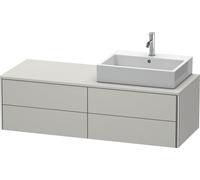Duravit XSquare Meuble sous-vasque sur console suspendu, 4 tiroirs, vasque à droite, 1400x400x548mm, XS4913R0707