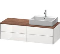 Duravit XSquare Meuble sous-vasque sur console suspendu, 4 tiroirs, vasque à droite, 1400x400x548mm, XS4913R8585
