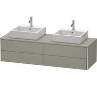 Duravit XSquare Meuble sous-vasque sur console suspendu, pour deux vasques, 4 tiroirs, 1600x400x548mm, XS4917B9292, Couleur: Gris pierre Vernis satiné mat Soie