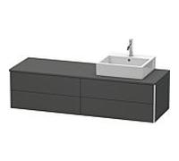 Duravit Meuble sous-vasque suspendu XSquare XS4914R4949 4 tiroirs vasque à droite Graphit mat