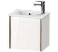 Duravit XViu 4024 Meuble sous-lavabo suspendu, 1 butée de porte gauche, pour lavabo ME by Starck 072343, 410x290 mm, XV4024LB122, Couleur: champagne mat/blanc brillant.