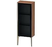 Duravit XViu armoire moyenne haute XV1360RB179 40x24x89cm, porte vitrée, champagne mat, porte à droite, noyer naturel