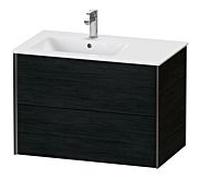 Duravit XViu meuble sous-vasque XV41580B216 81x48x56cm, 2 tiroirs, vasque à gauche, noir mat, Eiche schwarz
