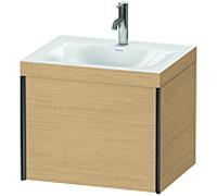 Duravit meuble XViu XV4609OB230C 60x48cm, 2000 gigogne, 2000 trou de coulée, noir mat, Rahmen C, chêne naturel