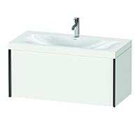Duravit XViu Meuble XV4611OB218C 100x48cm, 2000 gigogne, 2000 trou de coulée, noir mat, Cadres C, blanc mat