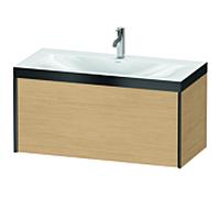 Duravit XViu Meuble XV4611OB230P 100x48cm, 2000 gigogne, 2000 trou de coulée, noir mat, Cadres P, Eiche natur