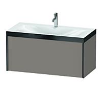 Duravit meuble XViu XV4611OB243P 100x48cm, 2000 gigogne, 2000 trou de coulée, noir mat, Rahmen P, basalte mat