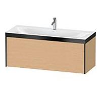 Duravit XViu meuble XV4612OB212P 120x48cm, 2000 gigogne, 2000 trou de coulée, noir mat, Rahmen P, chêne brossé