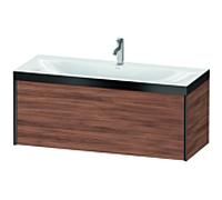 Duravit XViu Meuble XV4612OB279P 120x48cm, 2000 gigogne, 2000 trou de coulée, noir mat, Cadres P, noyer naturel
