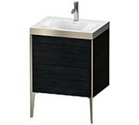 Duravit XViu Table de toilette XV4709OB116P 60x48cm, 2 2000 - out, match3 trou de coulée, champagne mat, Cadres P, Eiche schwarz