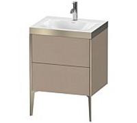 Duravit XViu Table de toilette XV4709OB175P 60x48cm, 2 2000 - out, Match2 trou de coulée, champagne mat, Cadres P, lin