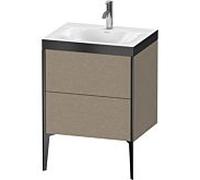 Duravit XViu Table de toilette XV4709OB211P 60x48cm, 2 2000 - out, Match2 trou de coulée, noir mat, Cadres P, le cachemire chêne
