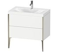 Duravit XViu Table de toilette XV4710OB118C 80x48cm, 2 2000 - out, match3 trou de coulée, champagne mat, Cadres C, blanc mat