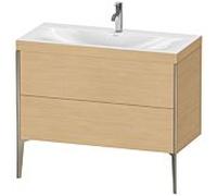 Duravit XViu Table de toilette XV4711OB130C 100x48cm, 2 2000 - out, match3 trou de coulée, champagne mat, Cadres C, Eiche natur