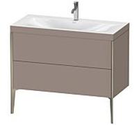Duravit XViu Table de toilette XV4711OB143C 100x48cm, 2 2000 - out, Match2 trou de coulée, champagne mat, Cadres C, le basalte mat
