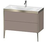 Duravit XViu Table de toilette XV4711OB143P 100x48cm, 2 2000 - out, Match2 trou de coulée, champagne mat, Cadres P, basalte mat